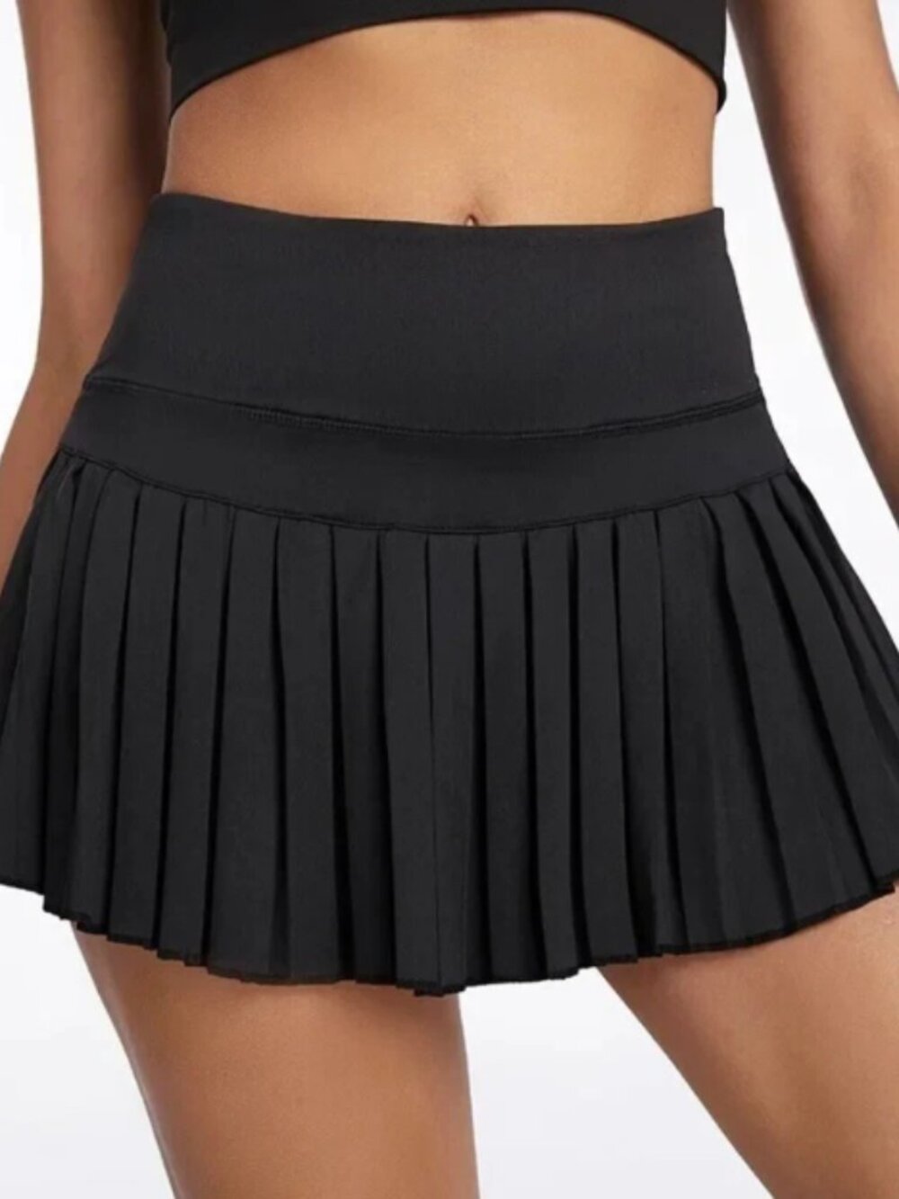 Black Pleated Tennis Skort